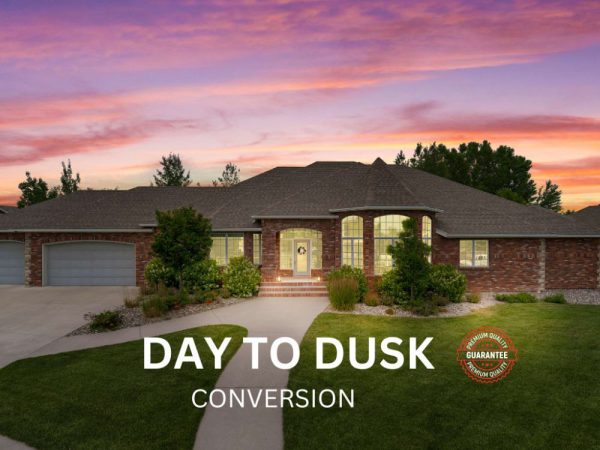 Photo editing day to dusk conversion, virtual twilight, in 3 hour